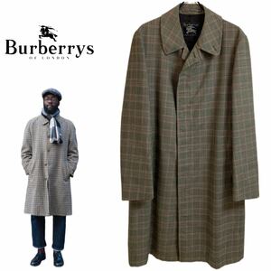 BURBERRYS VINTAGE バーバリー ヴィンテージ MADE IN ENGLAND イングランド製 グレンチェックコート チェック柄コート グレー アーカイブ