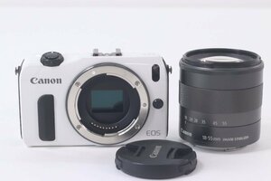 CANON キャノン EOS M ミラーレス デジタル 一眼レフ ホワイト EF-M 18-55mm F3.5-5.6 IS STM ズームレンズ 43220-Y