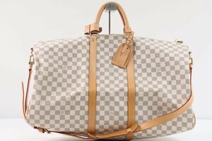 LOUIS VUITTON ルイヴィトン LV ダミエ アズール キーポル55 バンドリエール 2WAY ハンドバッグ ショルダー ボストン トラベル 鞄 2355-HA