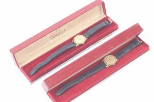 【ジャンク品・2点】OMEGA オメガ Seamaster シーマスター 手巻き レディース 腕時計 ゴールドカラー 箱付 2426-N