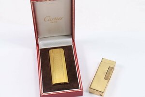 【2点】 Cartie カルティエ dunhill ダンヒル ガスライター ゴールドカラー 火花OK 喫煙具 喫煙グッズ 2766-B