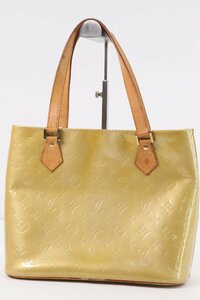 【ジャンク】LOUIS VUITTON ルイヴィトン LV ヴェルニ ヒューストン ハンドバッグ ミニトート 手持ち 鞄 エナメル イエロー系 2143-HA