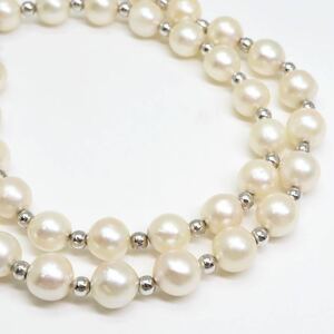 2WAY!!＊アコヤ本真珠ネックレス・ブレスレット＊f 約35.7g 約7.0~7.5mm あこや pearl necklace accessory jewelry EA9/EA9