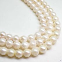 ＊アコヤ本真珠ネックレス・イヤリング＊f 約100.0g 約7.0~8.5mm 大珠 あこや パール pearl necklace earring jewelry silver DF0/EA0_画像4