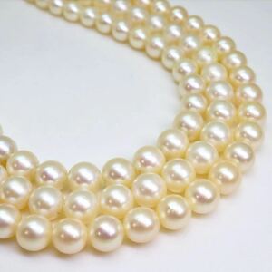 ＊アコヤ本真珠ネックレス3点おまとめ＊f 約81.8g 約5.5~7.5mm あこや パール pearl necklace accessory jewelry silver DA0