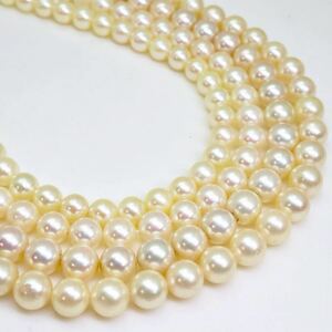 ＊アコヤ本真珠ネックレス4点おまとめ＊f 約94.0g 約5.5~7.0mm あこや ベビー パール pearl necklace accessory jewelry silver DA0