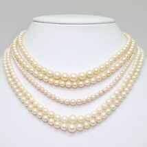 ＊アコヤ本真珠ネックレス5点おまとめ＊f 約61.5g 約2.5~8.0mm あこや 大珠 ベビー パール pearl necklace accessory jewelry silver DA0_画像1