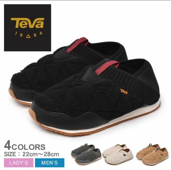 テバ スリッポン メンズ レディース ウィメンズ リ エンバー モック フリース TEVA ブラック 黒 シューズ