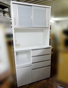 札幌市内限定【 NITORI/ニトリ 】キッチンボード 食器棚 カップボード 家具 ホワイト木目調