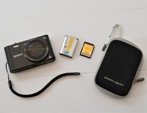 中古品(現状渡し) SONY / ソニー　デジタルカメラ『Cyber−Shot DSC-WX300』本体のみ　黒/ブラック 　※SDカード+専用電池＋ケース付