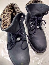 Timberland ティンバーランド☆黒豹柄☆24cm ブーツ☆Y1873_画像1