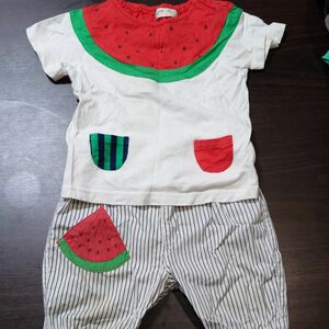 ベイビーチアー　babycheer　スイカ　セットアップ　半袖　半ズボン　Tシャツ　短パン　90サイズ　※記名あり