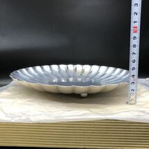 輪花皿　菓子皿　足付き　シルバー　和光　アンティーク　プレート L18_画像7