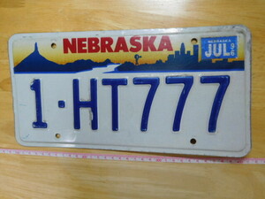  selling out **! used *NEBRASKA* America *USA*nebla rental .*[1*HT777] number plate * retro * made of metal 