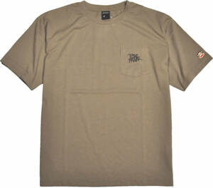 [ポールフランク] Tシャツ 半袖 左袖ジュリアス刺繍　胸ポケット付き Mサイズ ベージュ　FK1314M