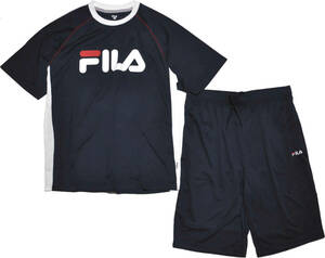 [フィラ] FILA Tシャツ上下セット 大きいサイズ　丸首T＆ショートパンツ 吸水速乾　 4Lサイズ　20紺X紺 　FM6135