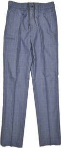  crocodile Easy pants cotton . flat woven check pants M size 1 light blue 1505-81571