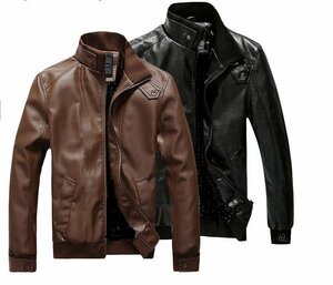 バイクジャケット レザージャケット 2色 ライダースジャケット メンズ 革ジャン ブルゾン アウター カジュアル M~3XL