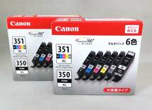 ☆未使用 Canon キヤノン BCI-351XL（BK/C/M/Y/GY）+BCI-350XL（PGBK) 6色マルチパック 2セット 純正インク◆_画像1