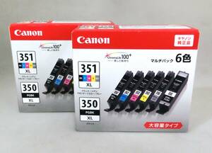 ☆未使用 Canon キヤノン BCI-351XL（BK/C/M/Y/GY）+BCI-350XL（PGBK) 6色マルチパック 2セット 純正インク◆