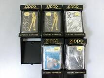 ☆W164)未使用 zippo ジッポ ライター/松本零士 クイーンエメラルダス 4種 5個セット USA製 ケース付き◆_画像1