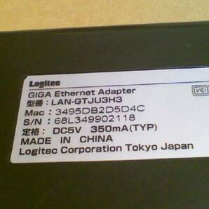 Logitec USB3.0 ギガ Ethernatアダプタ- /LAN-GTJU3H3の画像5