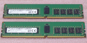 ★Micron MTA18ASF1G72PZ-2G3B1 2枚セット - PC4-19200/DDR4-2400/PC4-2400T ECC REG/Registered 288Pin DDR4 RDIMM 16GB(8GB x2)