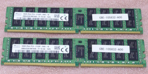 §SK hynix HMA42GR7MFR4N-TF 2枚セット - PC4-17000/DDR4-2133/PC4-2133P ECC REG/Registered 288Pin DDR4 RDIMM 32GB(16GB x2) 動作品