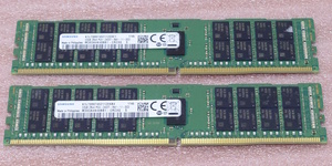 ○Samsung M393A4K40BB1-CRC0Q 2枚セット - PC4-19200/PC4-2400T 288Pin ECC REG/Registered 288Pin DDR4 RDIMM 64GB(32GB x2) 動作品