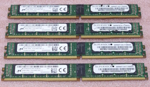 ◎Micron MTA18ADF2G72PZ-2G3B1 4枚セット - PC4-19200/DDR4-2400/PC4-2400T ECC Registered 288Pin VLP DDR4 RDIMM 64GB(16GB x4) 動作品