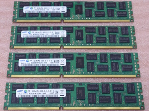 ♭Samsung M393B1K70CH0-YH9 4枚セット - PC3L-10600R/DDR3L-1333 ECC REG/Registered 240Pin DDR3 RDIMM 32GB(8GB x4) 動作品