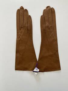 [ unused ] France made GANT PERRIN lady's leather glove brown group leather gloves lining less size 6 half 