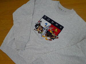 ☆used☆コラボ☆LOONEY TUNED & TOMMY JEANS☆長袖トレーナー　XS☆グレー☆