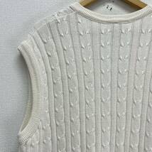 LACOSTE ラコステ 80s 80年代 Vネック ケーブルニットベスト フランス製 6 XL 10114418_画像6