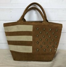 Ron Herman ロンハーマン スエード トートバッグ スタッズ 星 星条旗 California Suede American Flag 10066350_画像2