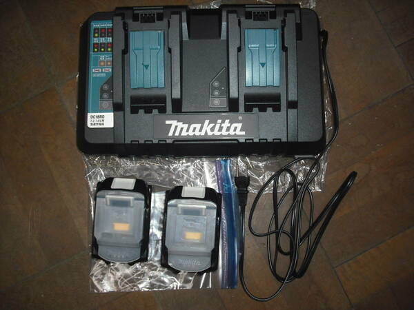makita　マキタ　2口急速充電器（DC18RD）　リチウムイオンバッテリ×2（BL1860B）　3点セット　送料無料♪