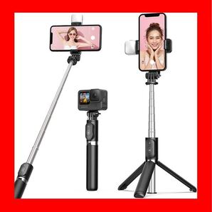 高品質自撮り棒 LEDライト付き iPhone&Android対応