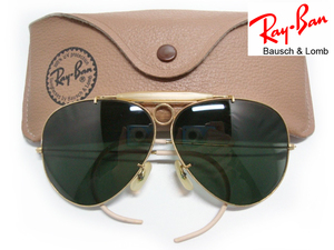 希少Vintage B&L RayBan SHOOTER G15 62mmメタルUSAシュータMETALボシュロムBLアメリカ製シューティング グラスGoldゴールド米国サングラス