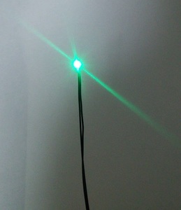 3V specification green color chip LED resistance * electric wire attaching 5 pcs set α