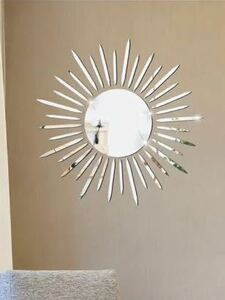  mirror wall sticker sun silver stylish Korea interior miscellaneous goods display living entranceway toilet ..