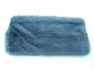 JUN ASHIDA Jun asida sheep leather mink fur crystal glass charm clutch bag gray *#* * eba6 lady's 