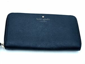 kate spade ケイトスペード レザー ラウンドジップ 長 財布 黒 ■■ ☆ ebb5 レディース