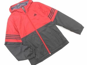 adidas アディダス ウィンドブレーカー ジャケット sizeS/黒ｘ赤 ◇■ ☆ eba1 メンズ