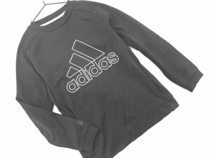 adidas アディダス 裏起毛 プリント スウェット 150cm 黒 ◇■ ☆ eba1 子供服