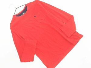 Abercrombie Kids アバクロンビーキッズ ロゴ ポケット 長袖 Tシャツ size9/10(130cm)/赤 ◇■ ☆ eba2 子供服