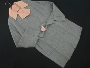 Aquascutum アクアスキュータム ウール混 リバーシブル ロング コート size10/グレーｘピンク ◇■ ☆ eba2 レディース