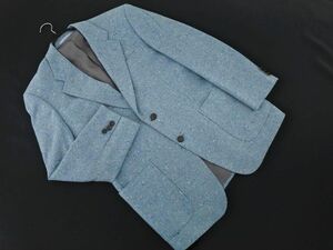 THISTLE SCOTLAND カシミヤ100% テーラード ジャケット size38-45/青 ◇■ ☆ eba5 メンズ