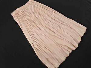 NATURAL BEAUTY BASIC Natural Beauty Basic satin pleat maxi skirt sizeM/ pink ## * eba5 lady's 