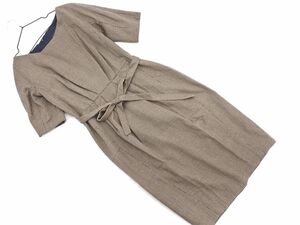 Max Mara マックスマーラ ウール混 ウエストタック ワンピース size42/ベージュ ◇■ ☆ eba6 レディース