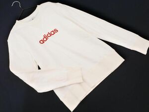 adidas Adidas Logo print sweat sizeM/ white *# * eba6 lady's 